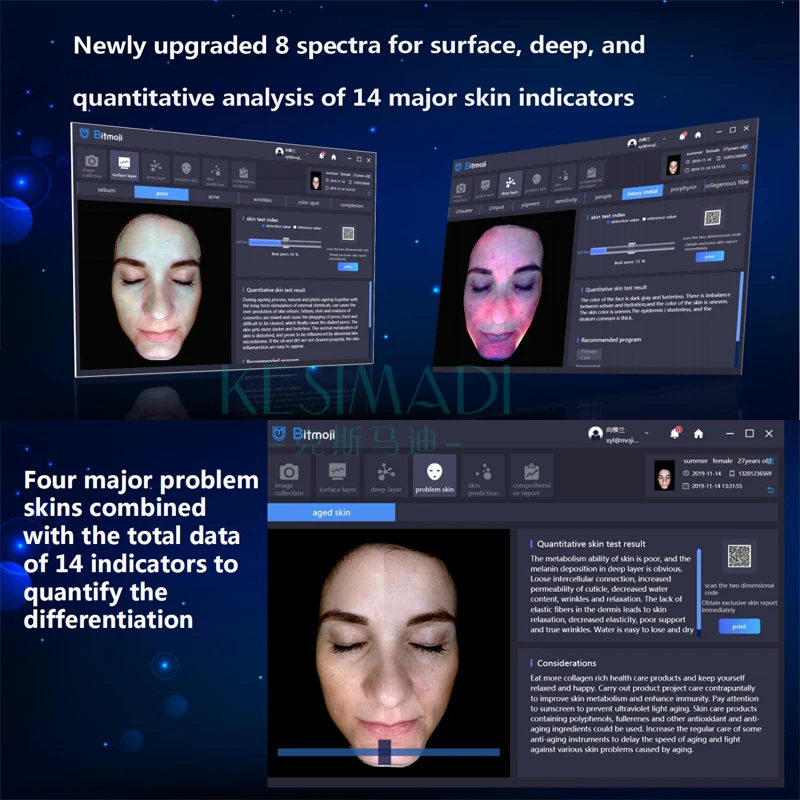 Portable Magic Mirror For 3d Smart Professional Skin Detection Analyzer