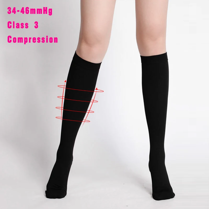 

IDEALSLIM 34-46mmHg Medical Compression Stockings Closed Toe Women Varicose Veins Knee High Socks