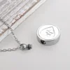 Pet Paw Print Heart Cremation Urn Locket Necklace Hold Dog/Cat Ashes Casket Stainless Steel Keepsake Jewelry 4