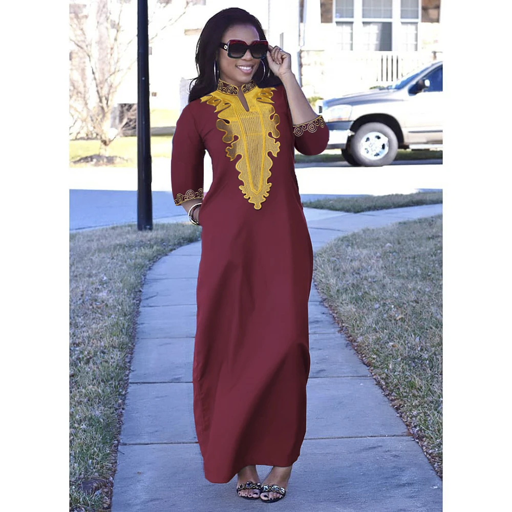 Vestidos africanos Dashiki para mujer, Bazin Riche, ropa de manga larga para mujer, precio, envío gratis|Ropa africana| - AliExpress