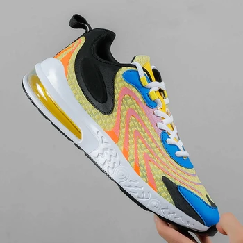 

Luxury Men Walking Jogging Sneakers Yellow Mens Sport Shoes Air Design Cushioning Youth Jogging Sneakers Summer 2020 Men Shoes