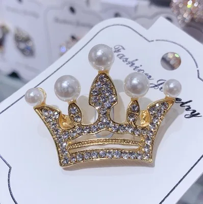 Модные ювелирные изделия Высокое качество винтажная Золотая Корона Брошь