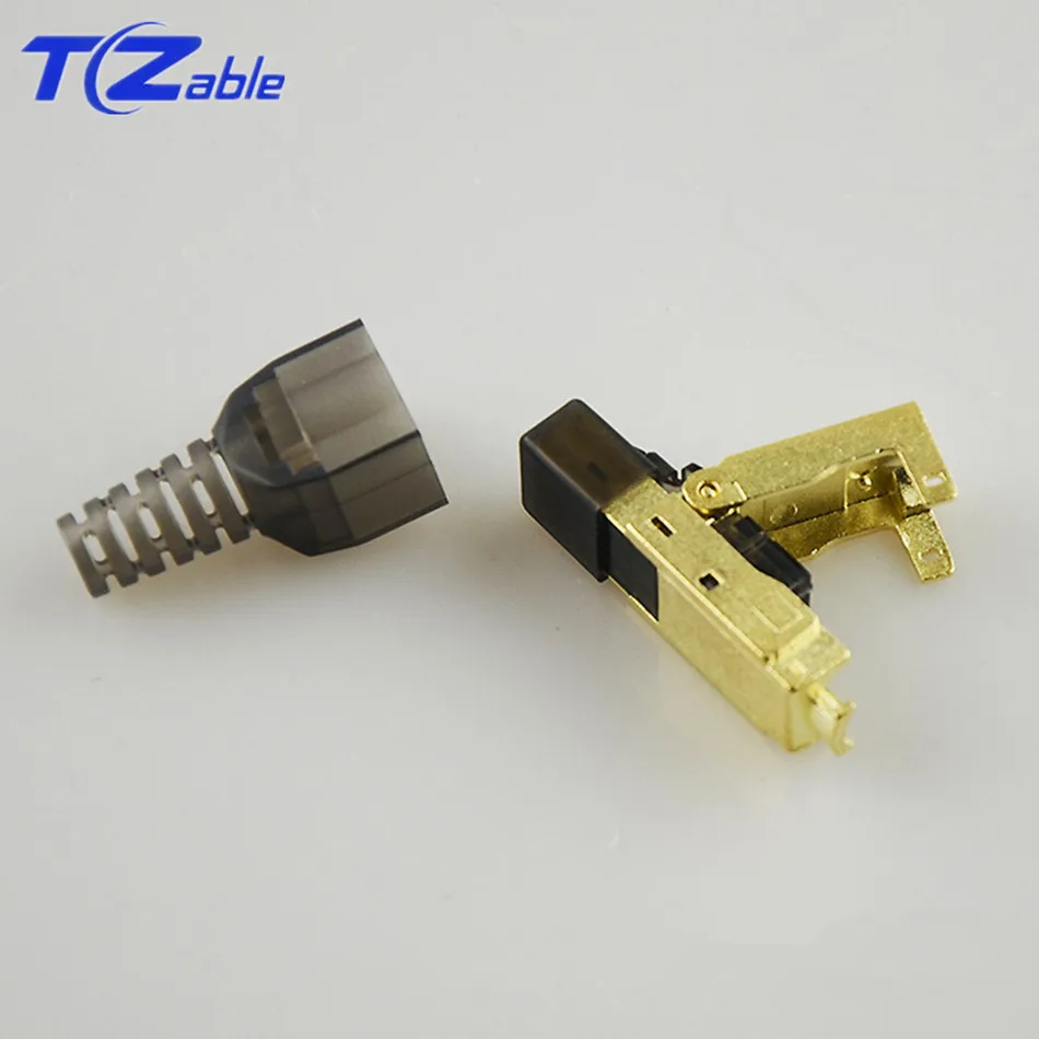 CAT8 разъем Ethernet Rj45 штекер Экранированный для сетевого кабеля 5G широкополосный CAT 8 RJ 45 Кристалл головка DIY установка позолоченный