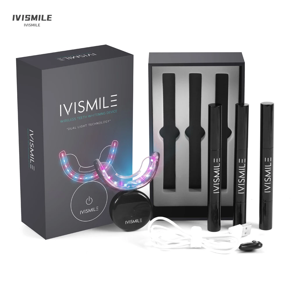 IVISMILE Teeth Whitening Light LED Device Gel Set Home Washing Kit Gift Box Wireless Charging Whiteningpen | Красота и здоровье