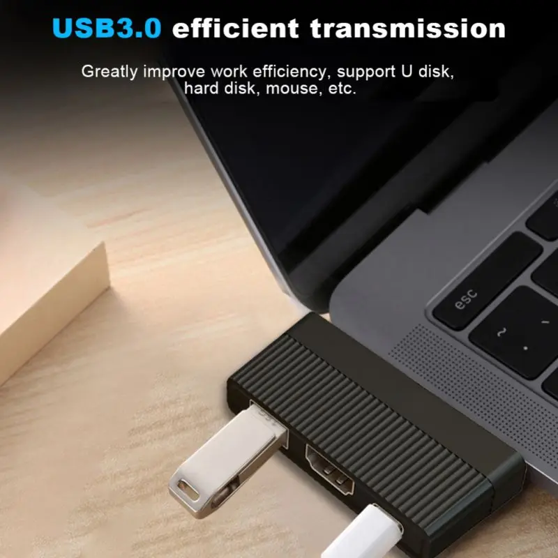 Горячая 3 в 1 USB C адаптер практичный USB 3,0 концентратор прочная док-станция USB/type-c/HDMI 3 порта адаптер док-станция