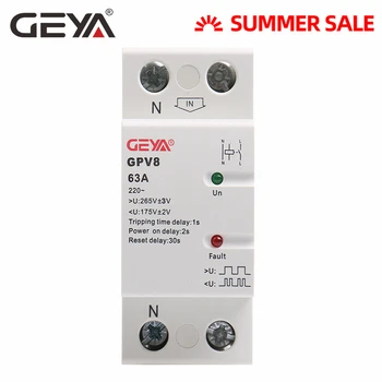 

Free Shipping GEYA GPV8-63U 2 Phase Din Rail Self Recovery Over Voltage and Under Voltage Protective device 220V