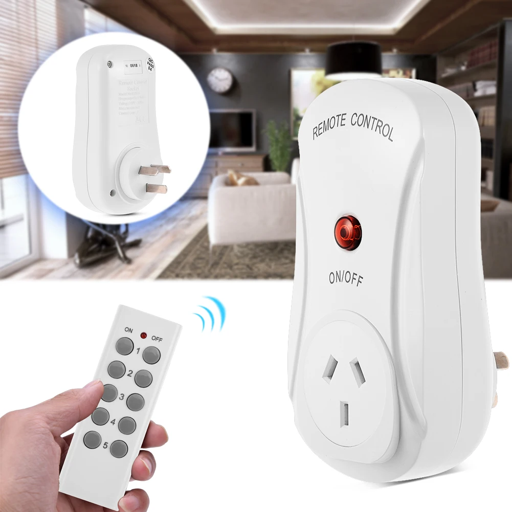 

Socket Switch Smart Self-Learning Remote Control Switch Wall Socket Plug Wireless Power Outlet Remote Control AU Plug 433.92MHz