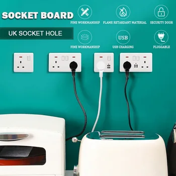 

British Hong and Macao square pin three hole socket USB socket panel international British standard socket panel1pcs