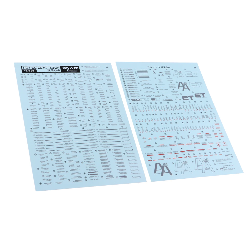 DIY Accessories Water Slide Sticker 17 x 12cm For Bandai PG 1/60 Gundam Model