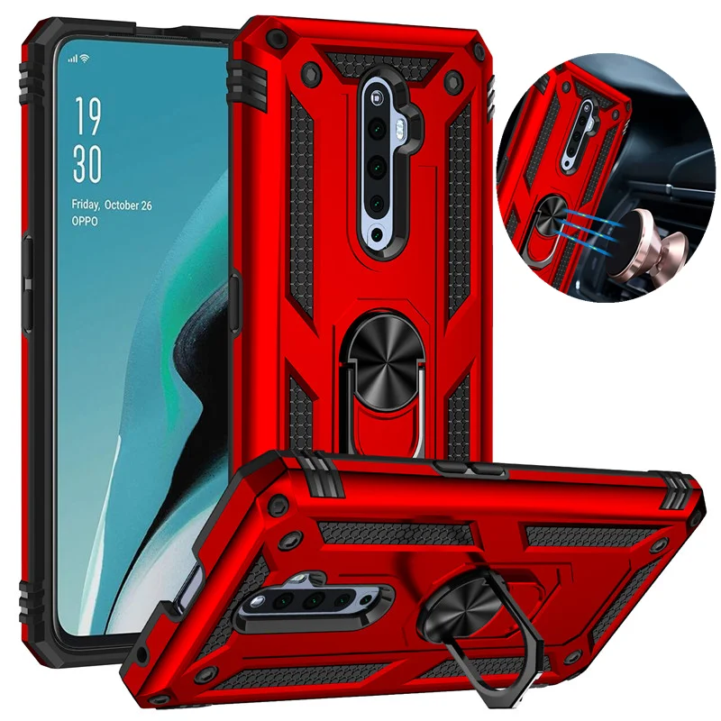 Чехол для OPPO Reno 2Z противоударный армированный Магнитный кольцо
