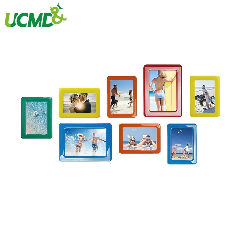 

8 Pcs/lot Colorful Crystal Magnetic File Photo Frame 6" X 4" 7" X 5" Refrigerator Magnet Sticker For Kids Room Office Wall Decor