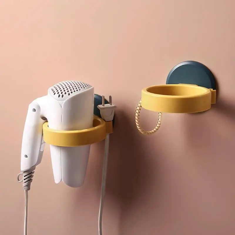 

Blower Organizer Stand High Bearing Capacity ABS Hair Dryer Self-adhesive Storage Rack Home Fixture for Bathroom Barber Shop