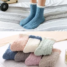 

2021 Winter New Warm Fluffy Socks Women Soft Floor Socks Elastic Coral Velvet Socks Thick And Soft Coral Fleece Tube Socks