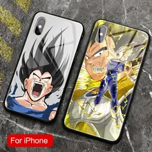 Dragon Ball Z DBZ Vegeta аниме Закаленное Стекло Силиконовый чехол для iPhone 5S, SE 6 6s 7 8 Plus X XR XS 11 PRO MAX