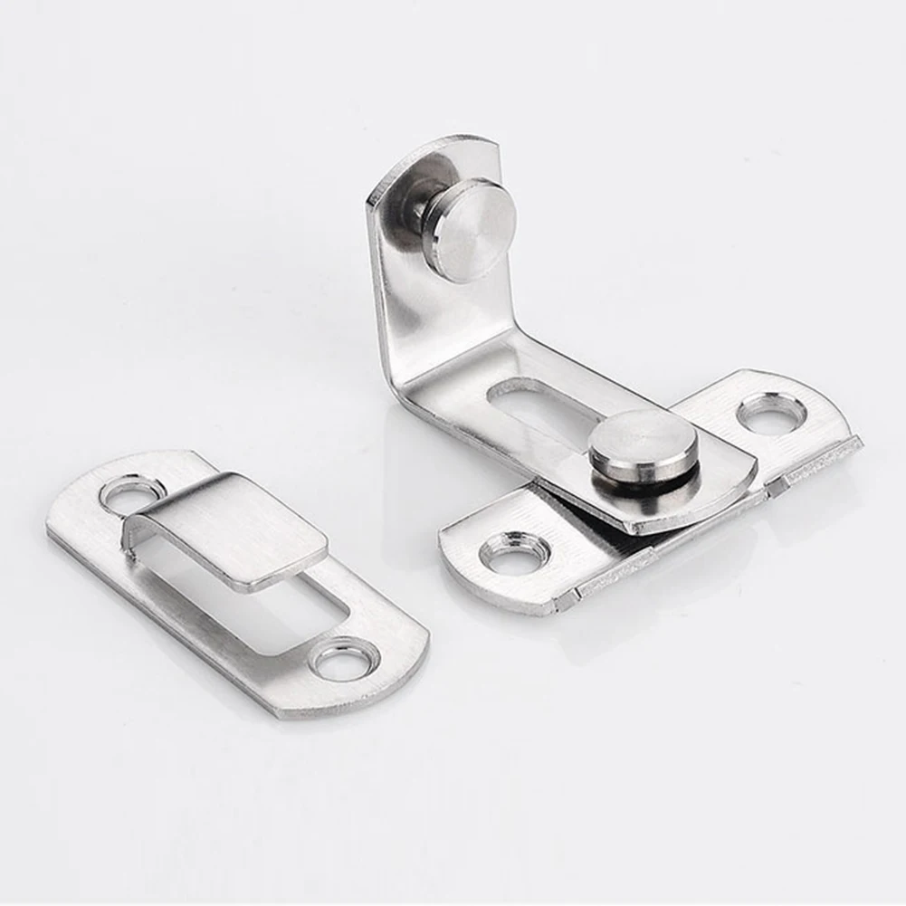 

Push Pull Door Lock Latch Home Chain Security Tools Hotel Shift Sliding 90 Degree Cabinet Button Clasp Stainless Steel