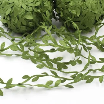

84 Yards Green Olive Leaves Leaf Trim Ribbon for DIY Craft Decoration GXMA