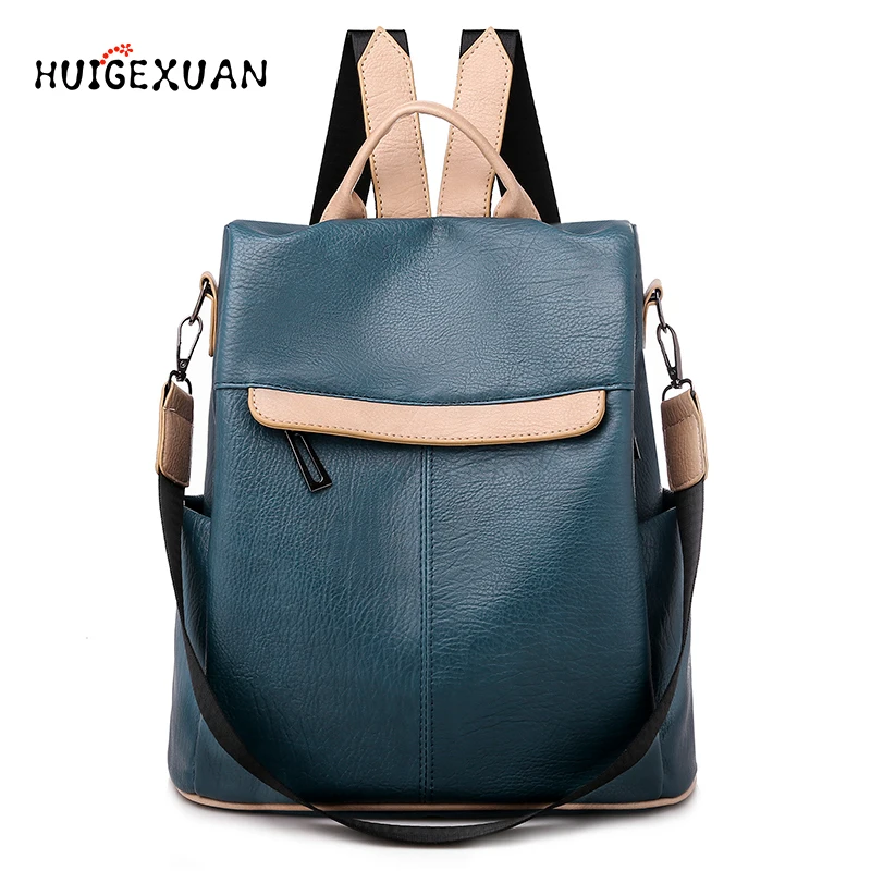 

Women Anti-theft Backpack Fashion Leather Shoulder Bag Fashion Multifunction Student Bag Girls Light Travel Backpack mochila
