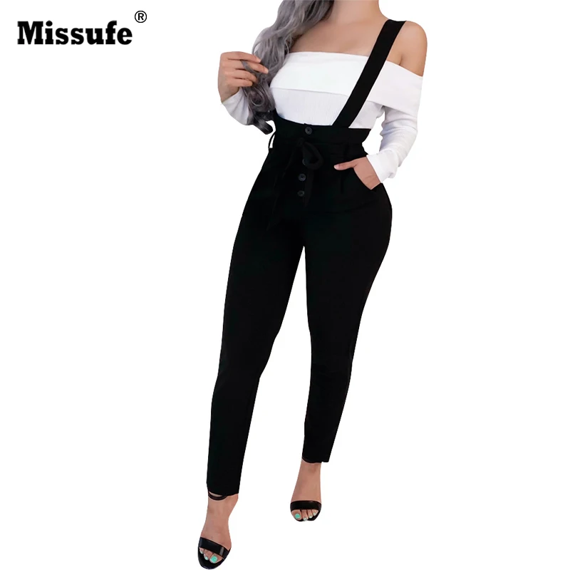 Missufe 2019 модные новые весенне-осенние женские черные брюки тонкие съемные ремни для бандажа брюки женские повседневные брюки