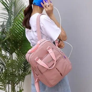 

Girls Laptop Backpacks Pink Men USB Charging Bagpack Women Travel Backpack School bags Bag For boys Teenage mochila escolar 2020