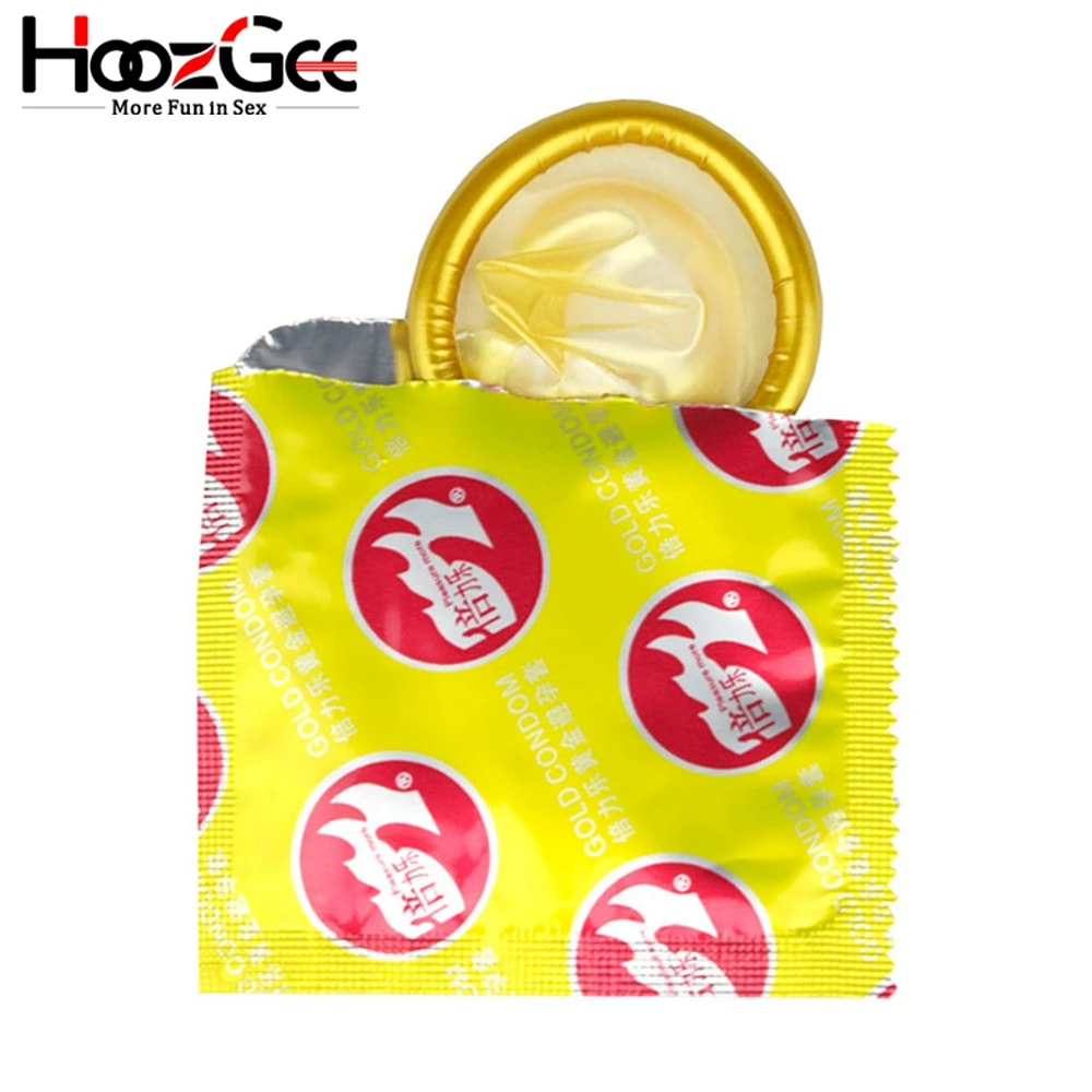 HoozGee качественный Золотой презерватив интимные изделия натуральный латекс
