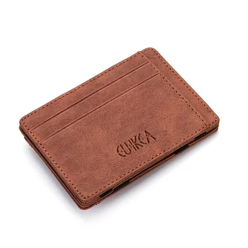 

Matte PU Creative Magic Wallet Flip Cover Card Holder Card Holder Coin Purse Zipper Men's Wallet