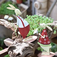 Современная декоративная скульптура для сада подарки для валентинки Металлическая статуэтка Рождество Пасхальная статуя животного Крытый Открытый украшения дома