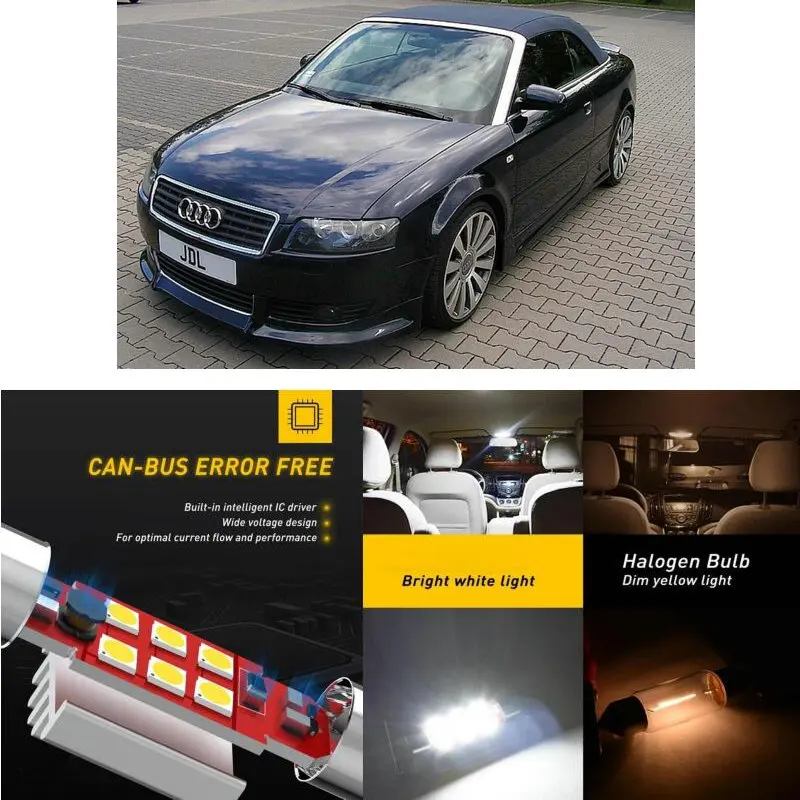 

LED Interior Car Lights For Audi A4 Convertible 8H7 B6 8HE B7 Interior rear trunk glove box make-up mirror lighting error free