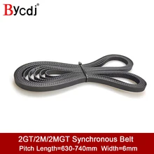 

GT2 Closed Loop Timing Belt Rubber 630/640/650/660/670/690/700/710/738/740mm width 6mm suitably GT2 pulley for 3d printer parts