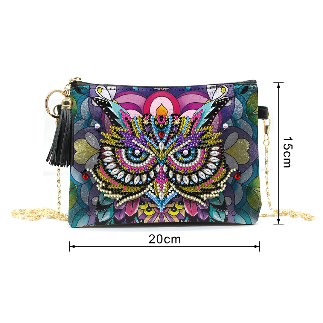 5D DIY Алмазная картина Peafowl бабочка цветок кожа сумки через плечо на цепочке DIY Алмазная вышивка сумка кошелек мешочек Стразы