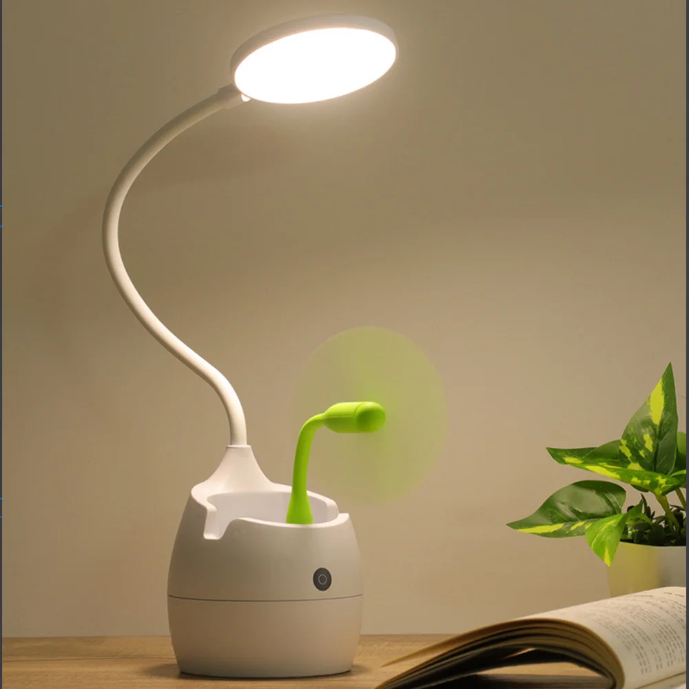 

DIDIHOU 2000mAh Rechargeable Table Lamp Storage Pen Hoder Lamps Table 20pcs Led Touch Table Lamp USB Hose Student Led Desk Lamp
