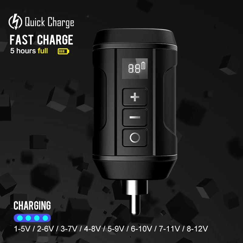 Беспроводной источник питания для татуировок разъем RCA DC быстрая зарядка