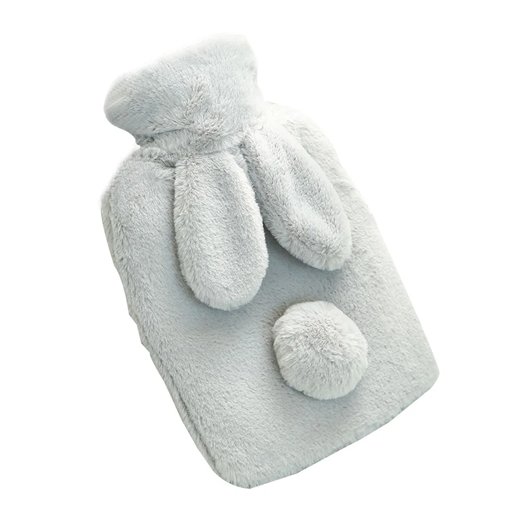 Warm Water Bag Hand Warmer Household Warming Hot Water Bottles with Rabbit Ear Cover new