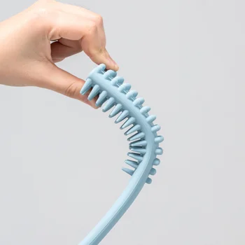 

1Pc Meridian Health Care Massager Board Silicone Massage Pat Long Handle Massage Stick Flexible Massager for Neck Shoulder Back