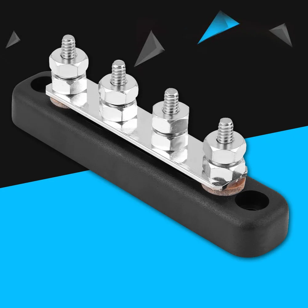 Bloco de Fibra de Vidro Feito em Aço v 4 Pregos Bus Bar Elétrica Junção Terminal Reforçada Nylon Bronze Inoxidável ac 300v dc 48 100a 8 Automóveis e motos