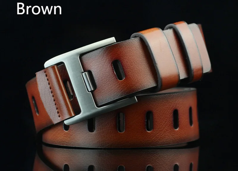 Brown Deepeel 3,7X110 см кожаный ремень для мужчин для отдыха с пряжкой PU искусственная кожа ремень для молодых студентов брюки одежда аксессуары YB231 - Цвет: Brown