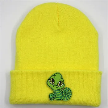 

Cartoon snake embroidery Cotton Thicken knitted hat winter warm hat Skullies cap beanie hat for kid men and women 123
