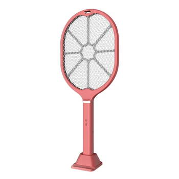 

3 Layers Fly Swatter Strong Voltage Desktop Easy Operate Safety Handheld Mosquito Killer USB Charging With LED Light Low Noise