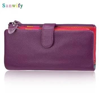

Women Clutch New Wallet Cow Leather Wallets Female Long Wallet Women Zipper Purse Money Bag Iphone