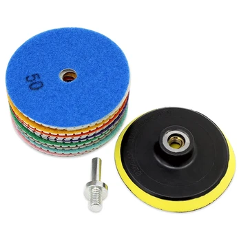 

11PCS Diamond Polishing Pad 4 Inch Wet Polishing Wheel Set for Granite Concrete Stone Ceramic