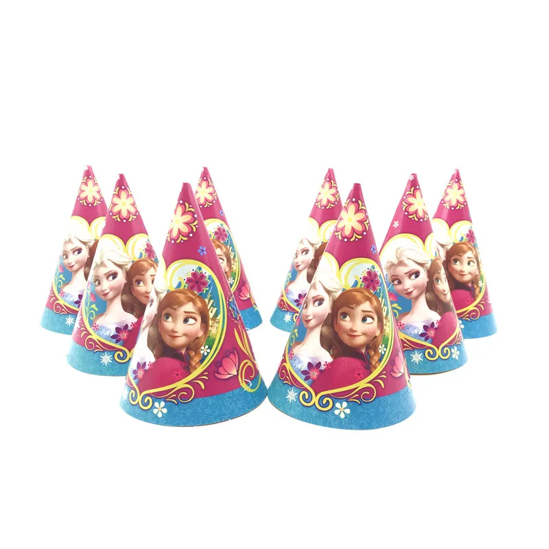 Party supplies disposable tableware Disney Frozen Anna and Elsa Princess birthday party Decorations Tablecloth Plates Cups Flags
