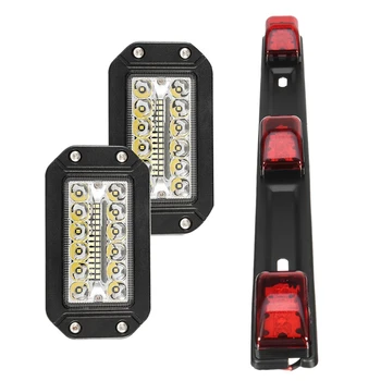 

14 Inch Truck Brake Led Light Rear Center Running Light with 12V Flush Mount Work Light 26 Led Spotlight Car Headlights