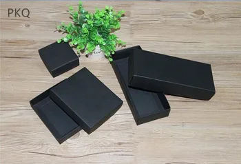 

10pcs 22.5x9.5x4.4cm Blank Kraft Box with lid White/Black Present Box Handmade Gift Boxes Socks/Underwear Packing Box