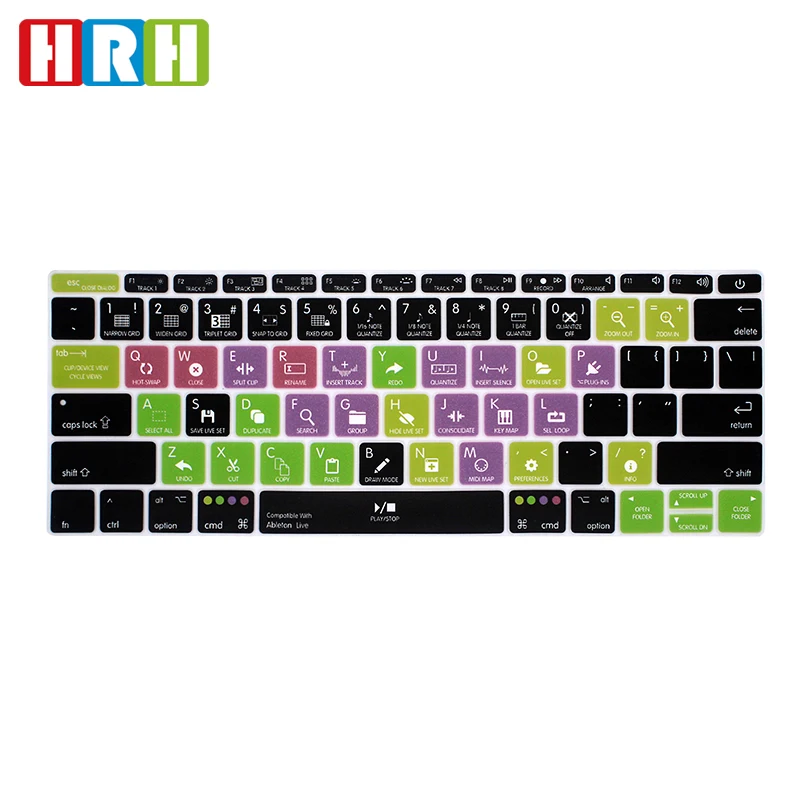 Силиконовый чехол для клавиатуры HRH Ableton Macbook Retina 12 A1534 Pro CC Final Cut X Avid Tools US|Чехлы
