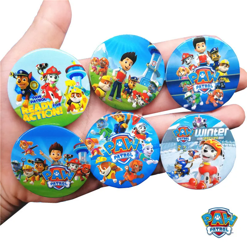 Paw Patrol игрушка значок патруль спасательный Знак мультфильм маленькие значки кованого Lron жесть знак день рождения игрушки для детей подарок