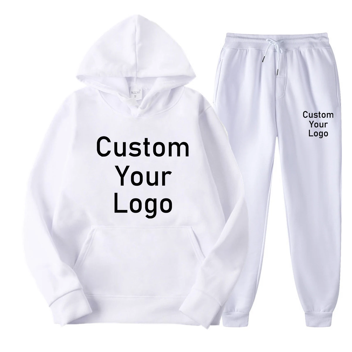 Men Women Tracksuits Make Your Design Logo Text Custom Hoodie Set Original Design Printed Sweatshirt and Sweatpants 2 Pieces Set mens loungewear sets Men's Sets