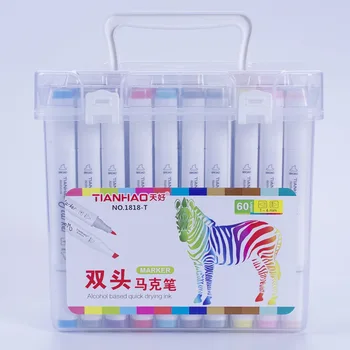 

Better Double Headed Triangular Marker Package Alcohol Oily Students 60 Color Anime Hand-Painted Design Mark Pen Color