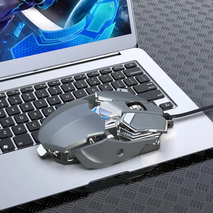 Механическая игровая мышь Проводная 6400 dpi программируемая 9 клавиш компьютерная геймерская мышь JHP-лучший