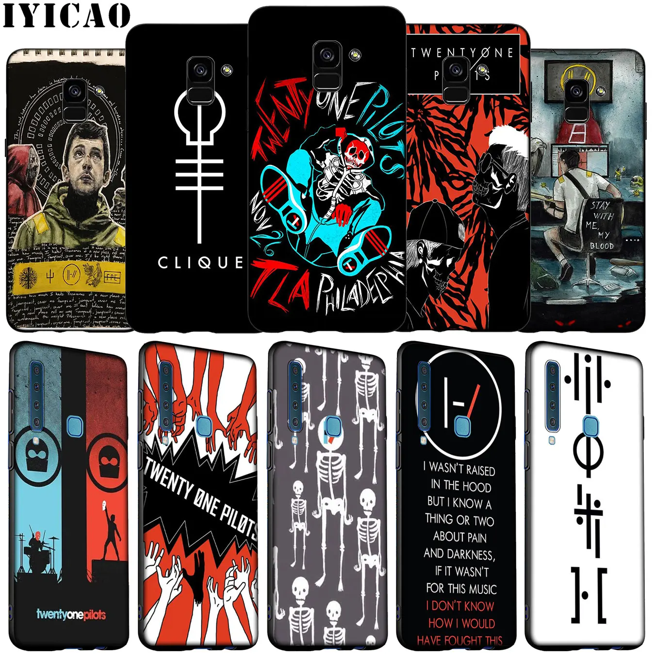 Мягкий чехол IYICAO с цитатой музыкальной группы Twenty One 21 Pilots для Samsung Galaxy A6 A9 A8 A7 2018 A3