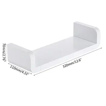 

U Shaped Plastic Wall Mounted Bathroom Wall Shelf Suction Floating Rack Shower 67JB