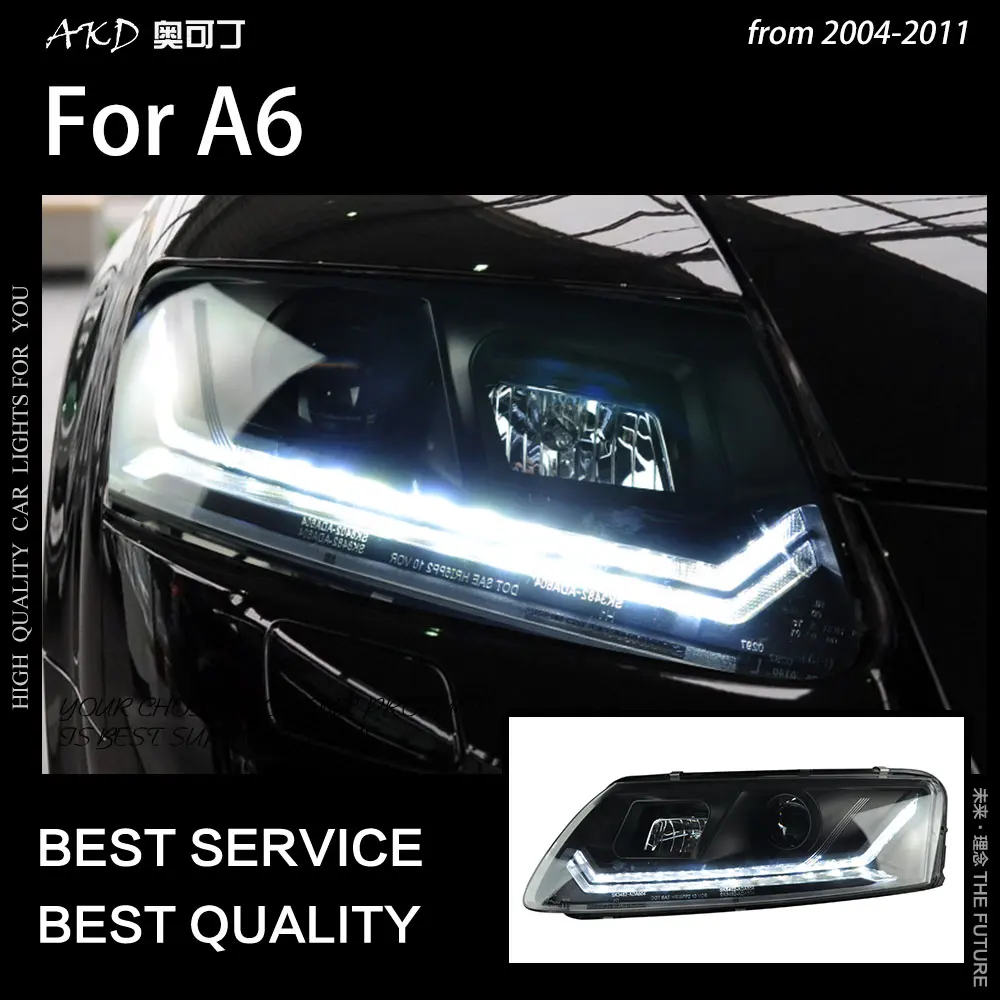 

AKD Car Styling Head Lamp for A6 Headlights 2004-2011 A6 LED Headlight C5 C6 Turn Signal DRL Bi Xenon Projector Auto Accessories